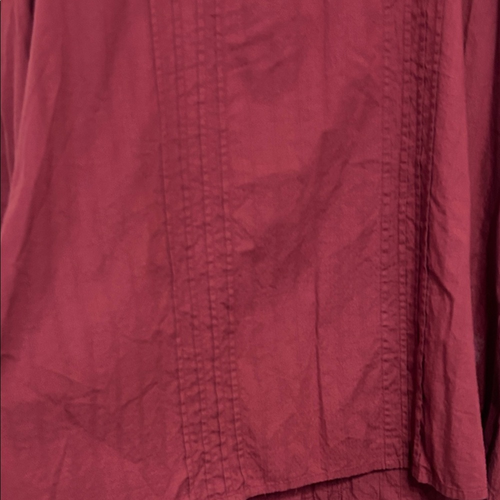 Denim 24/7 Wine Ruffle Cotton Blouse Button up with Lace Trim Fancy size 22 - Picture 12 of 14